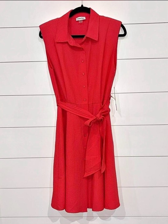 Calvin Klein Dresses & Skirts - Calvin Klein Sleeveless Shirt Dress with Tie Waist